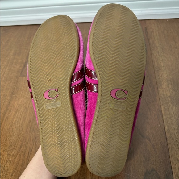 Coach Pink Suede & Patent Leather Sneakers Sz. 11 Barbie - Picture 3 of 4